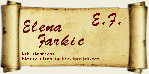 Elena Farkić vizit kartica